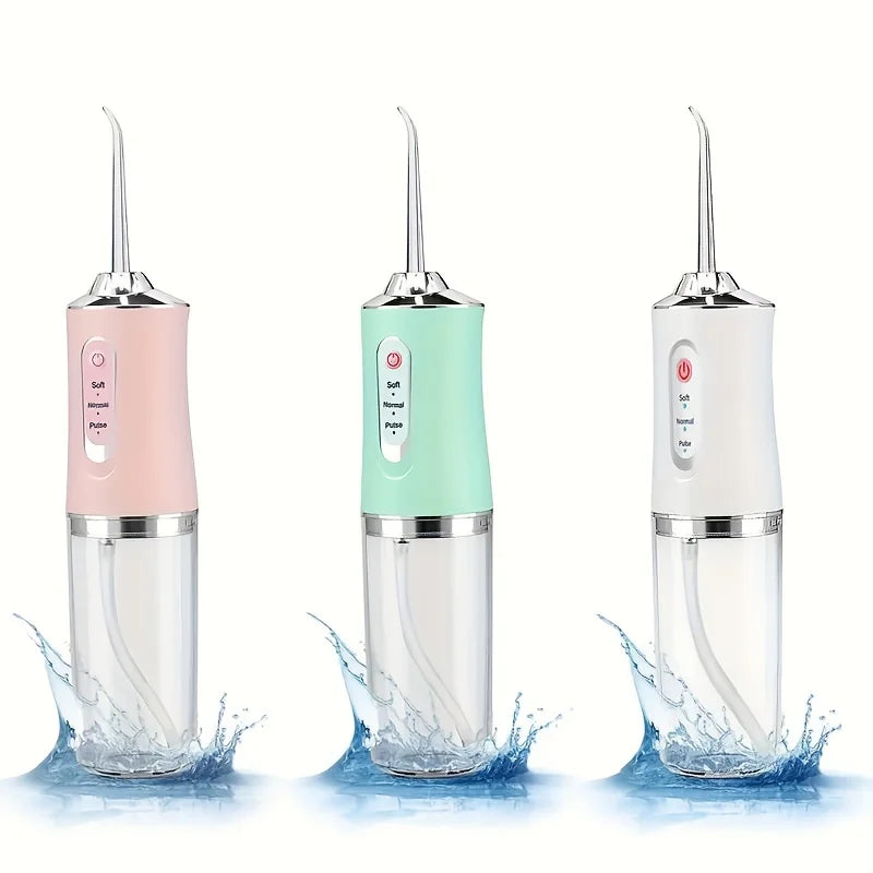 HydroJet™ USB Oral Irrigator – Deep Cleaning Water Flosser with 4 Nozzles, 200ML